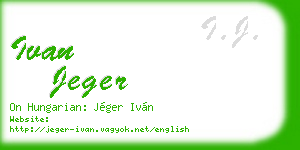 ivan jeger business card